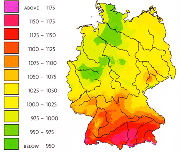 Sonnenstunden in Deutschland Sonnenstunden in Deutschland